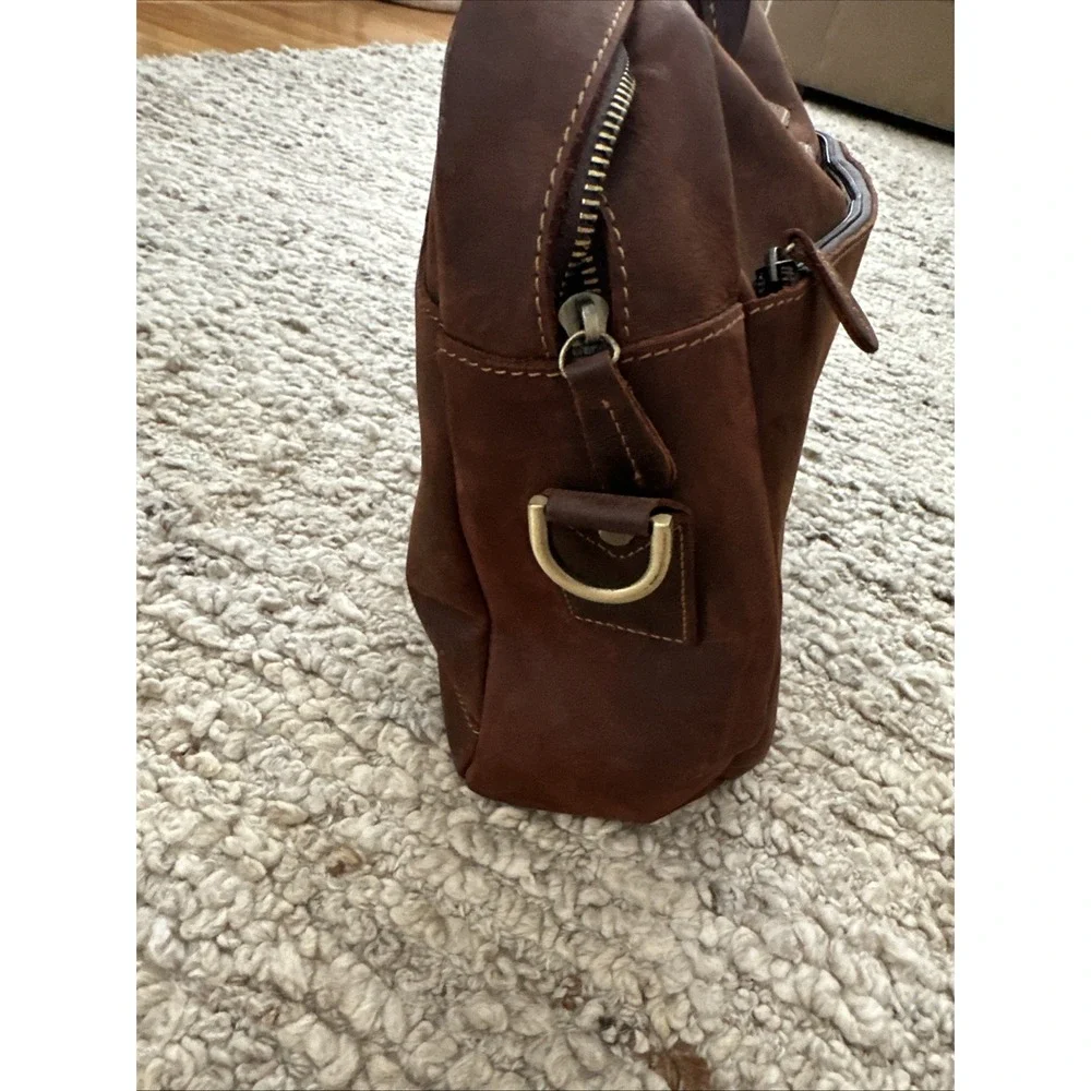 Kattee Leather Messenger Laptop Briefcase Bag Brown/Distressed